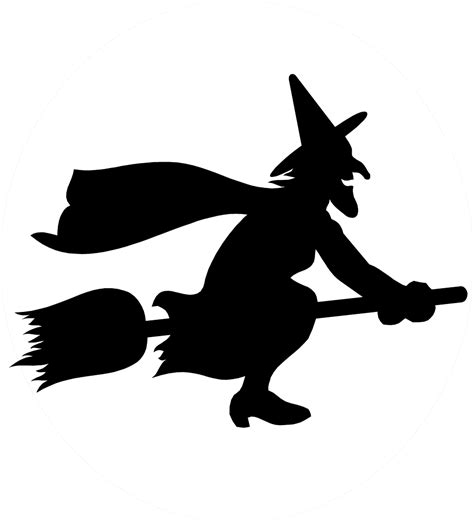 Witch riding broomstick template